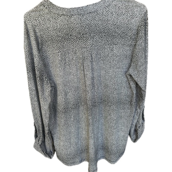 MICHAEL Michael Kors Gold Metal Zip V-Neck Roll Up Long Sleeve Animal Pr… - Picture 9 of 12